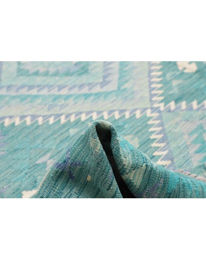 Tappeto Kilim Afghanistan azzurro 239x350
