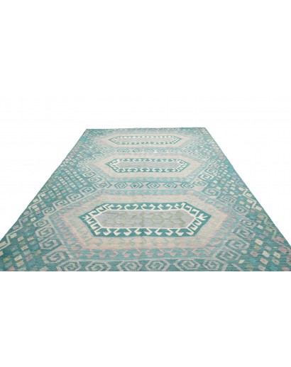 Tappeto Kilim Afghanistan bianco azzurro 239x358