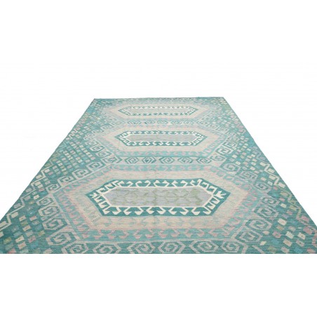 Tappeto Kilim Afghanistan bianco azzurro 239x358