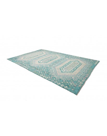 Tappeto Kilim Afghanistan bianco azzurro 239x358