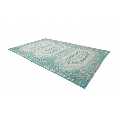 Tappeto Kilim Afghanistan bianco azzurro 239x358