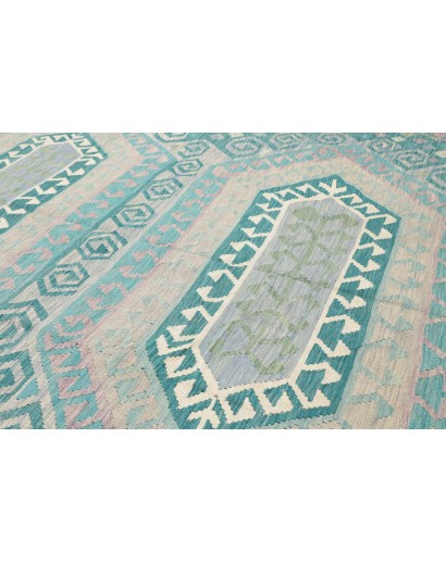 Tappeto Kilim Afghanistan bianco azzurro 239x358