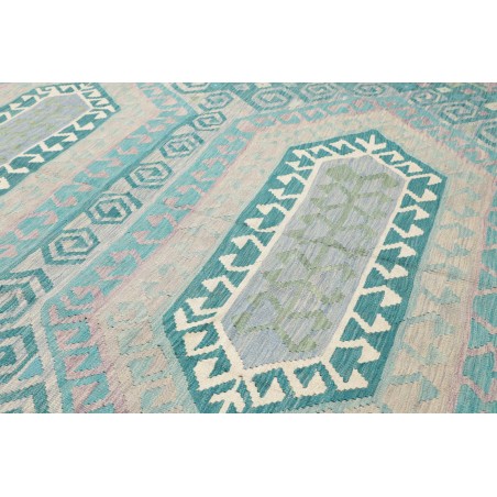 Tappeto Kilim Afghanistan bianco azzurro 239x358