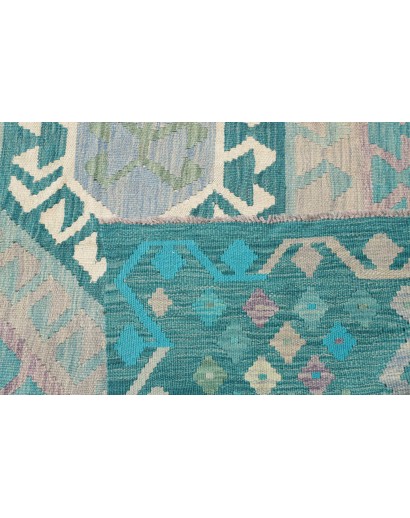 Tappeto Kilim Afghanistan bianco azzurro 239x358