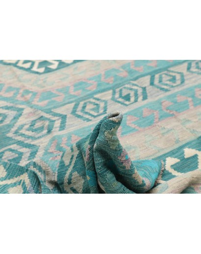 Tappeto Kilim Afghanistan bianco azzurro 239x358
