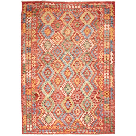 Tappeto Kilim Afghanistan arancione rosso 211x296