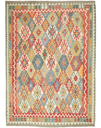 Tappeto Kilim Afghanistan marrone bianco 212x295