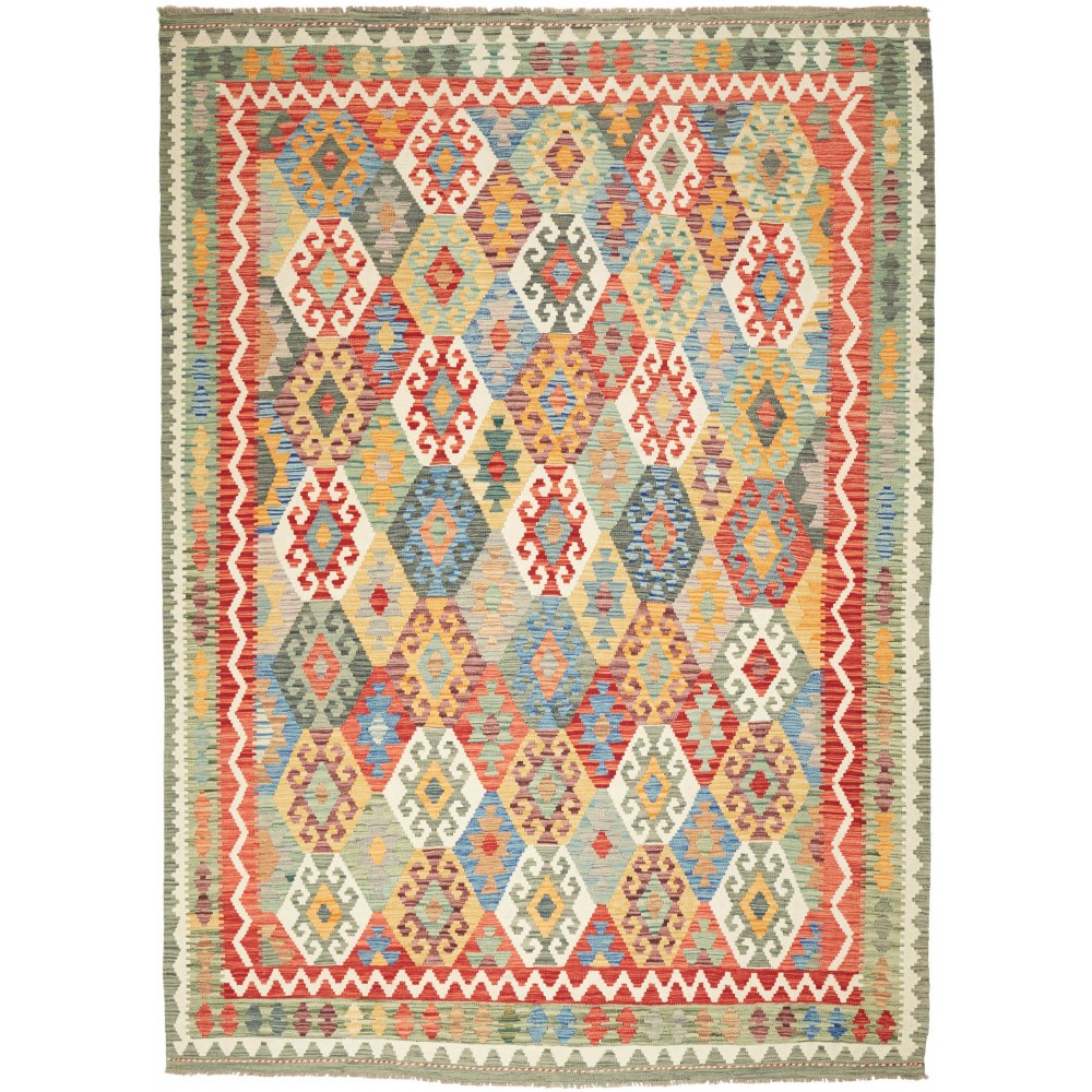 Tappeto Kilim Afghanistan marrone bianco 212x295