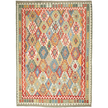 Tappeto Kilim Afghanistan marrone bianco 212x295