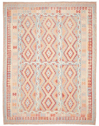 Tappeto Kilim Afghanistan bianco giallo 269x350