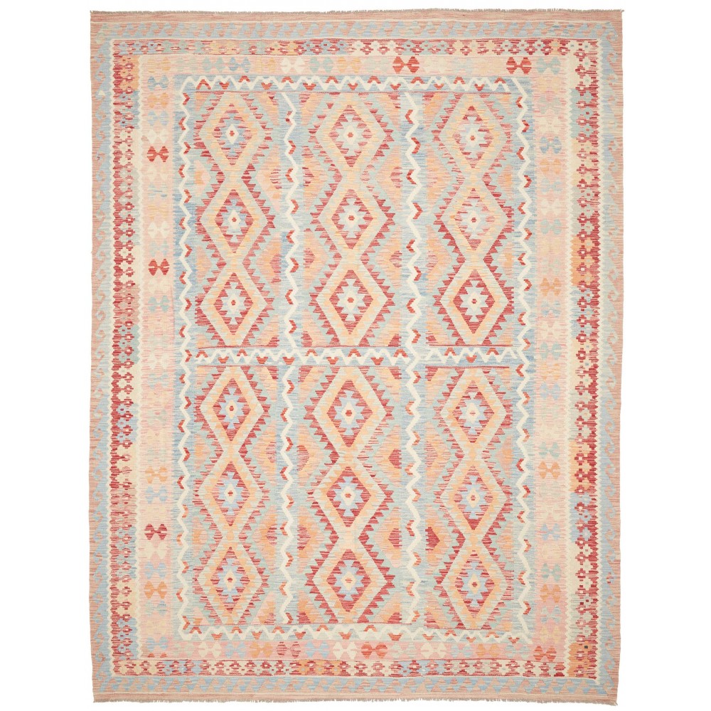 Tappeto Kilim Afghanistan bianco giallo 269x350