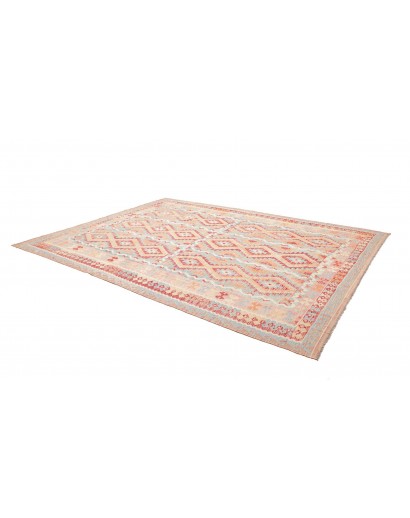 Tappeto Kilim Afghanistan bianco giallo 269x350