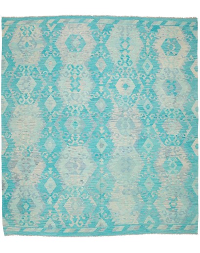 Tappeto Kilim Afghanistan azzurro beige 253x284