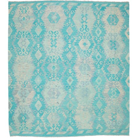 Tappeto Kilim Afghanistan azzurro beige 253x284