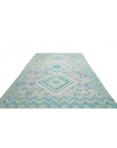 Tappeto Kilim Afghanistan beige azzurro 245x346