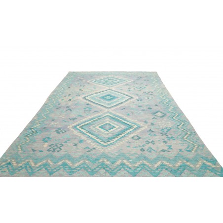 Tappeto Kilim Afghanistan beige azzurro 245x346