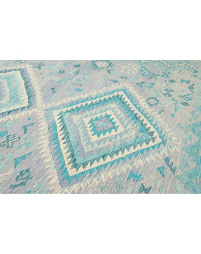 Tappeto Kilim Afghanistan beige azzurro 245x346