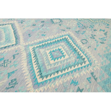 Tappeto Kilim Afghanistan beige azzurro 245x346