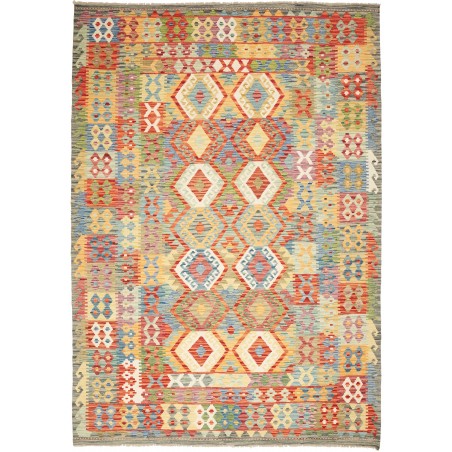 Tappeto Kilim Afghanistan marrone bianco 207x293
