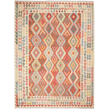 Tappeto Kilim Afghanistan marrone rosso 265x350