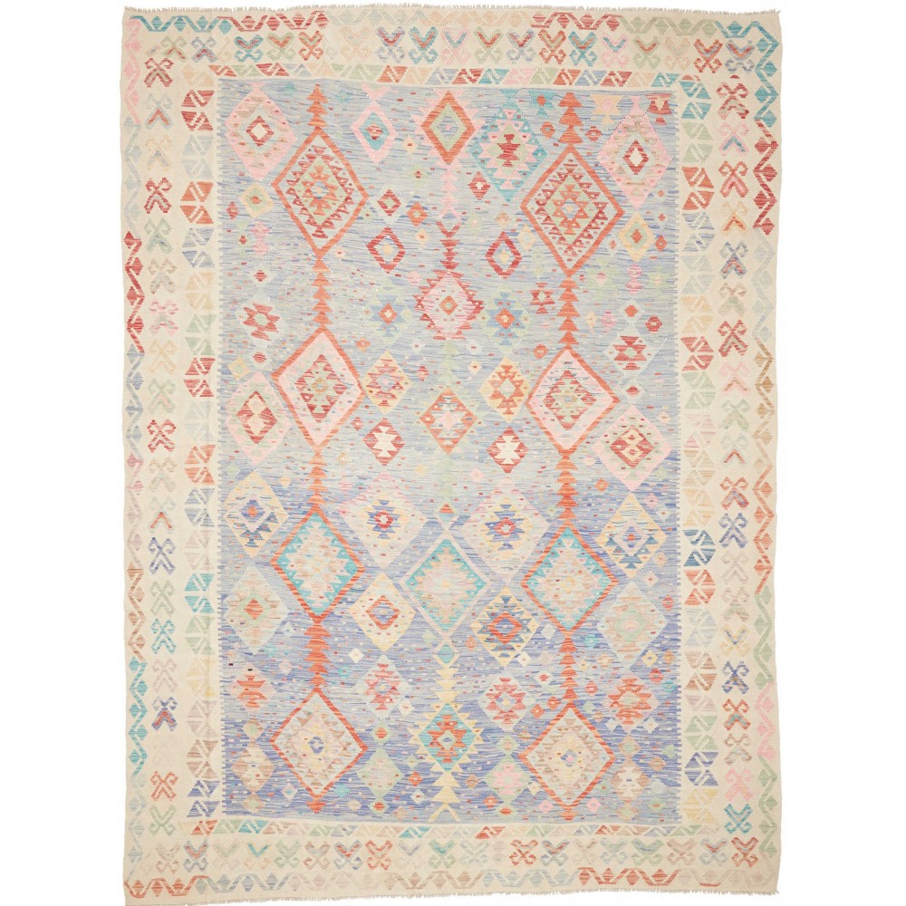 Tappeto Kilim Afghanistan bianco arancione 246x338