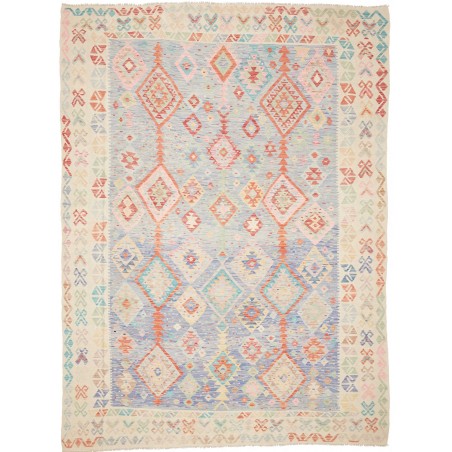 Tappeto Kilim Afghanistan bianco arancione 246x338