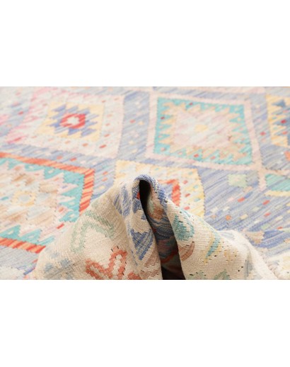 Tappeto Kilim Afghanistan bianco arancione 246x338