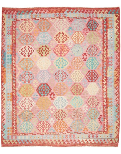 Tappeto Kilim Afghanistan beige rosso 260x296