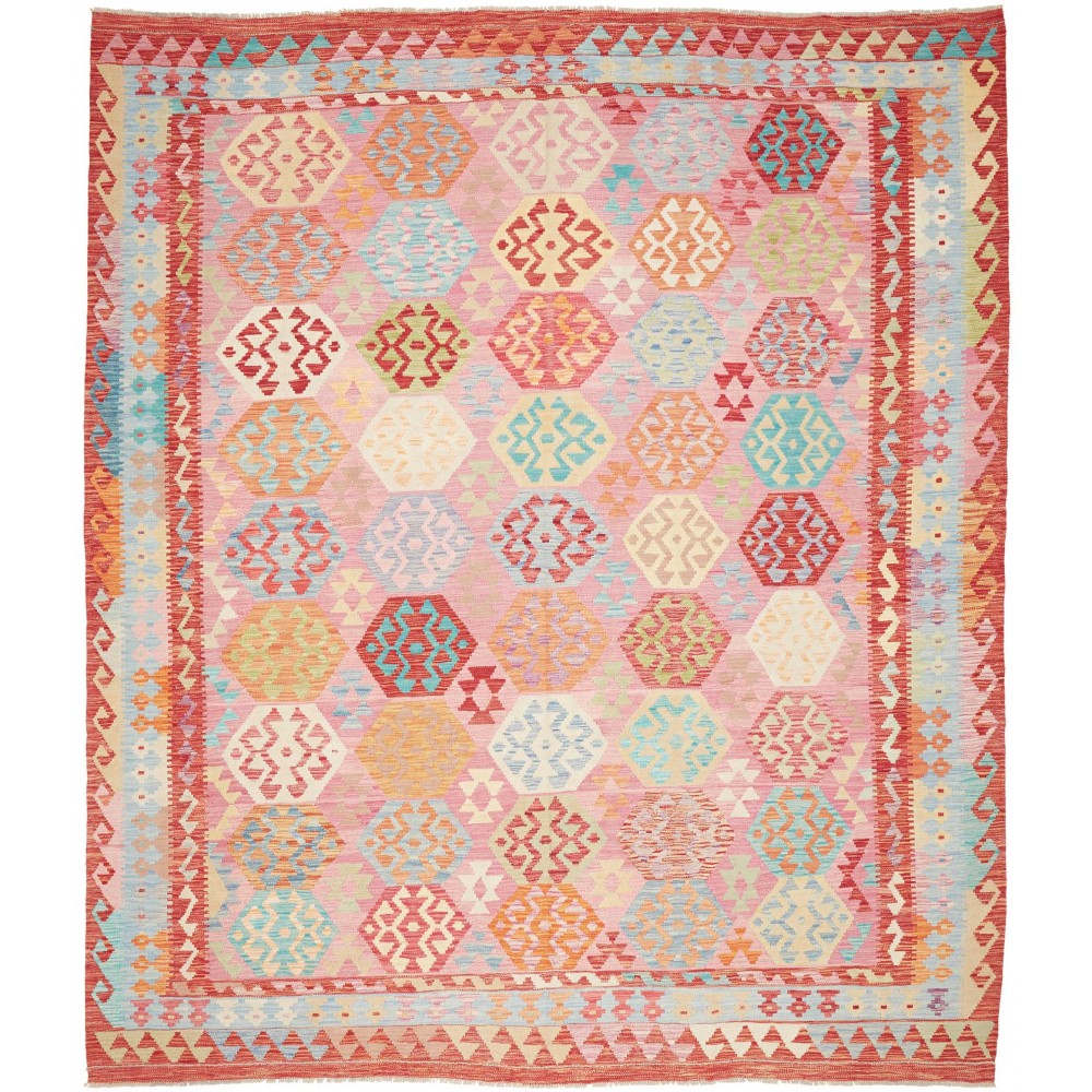 Tappeto Kilim Afghanistan beige rosso 260x296