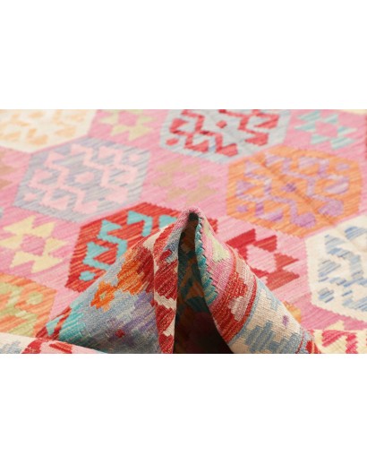 Tappeto Kilim Afghanistan beige rosso 260x296