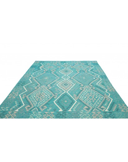 Tappeto Kilim Afghanistan azzurro bianco 248x291