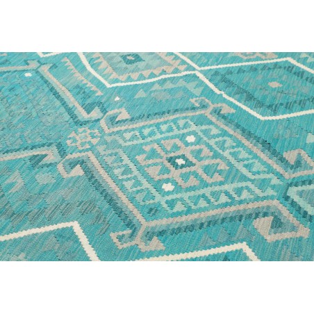 Tappeto Kilim Afghanistan azzurro bianco 248x291