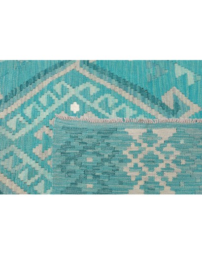 Tappeto Kilim Afghanistan azzurro bianco 248x291