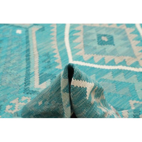 Tappeto Kilim Afghanistan azzurro bianco 248x291