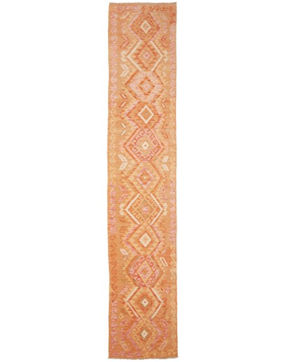 Tappeto Kilim Afghanistan arancione 70x387