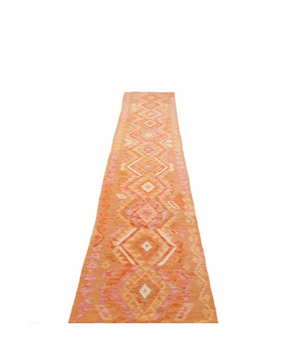 Tappeto Kilim Afghanistan arancione 70x387