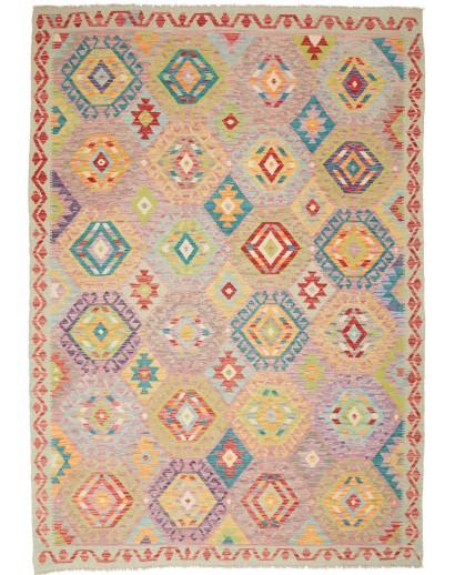 Tappeto Kilim Afghanistan marrone grigio 173x247
