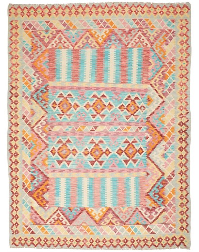 Tappeto Kilim Afghanistan beige rosso 184x247