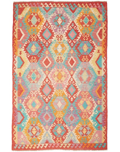 Tappeto Kilim Afghanistan marrone rosso 159x256