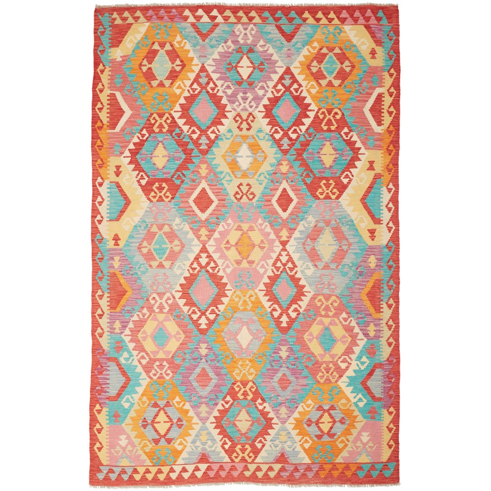 Tappeto Kilim Afghanistan marrone rosso 159x256