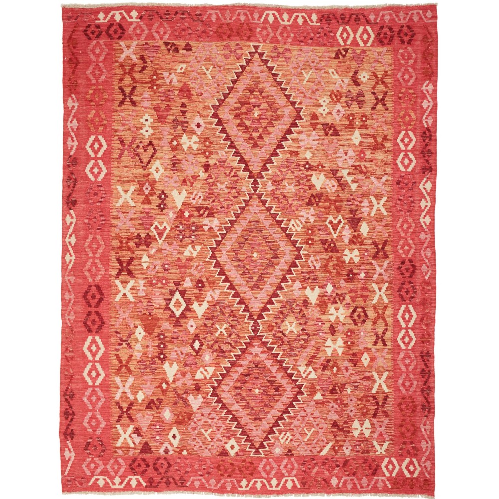 Tappeto Kilim Afghanistan rosso 185x245 Tappeto Kilim Afghanistan rosso 185x245