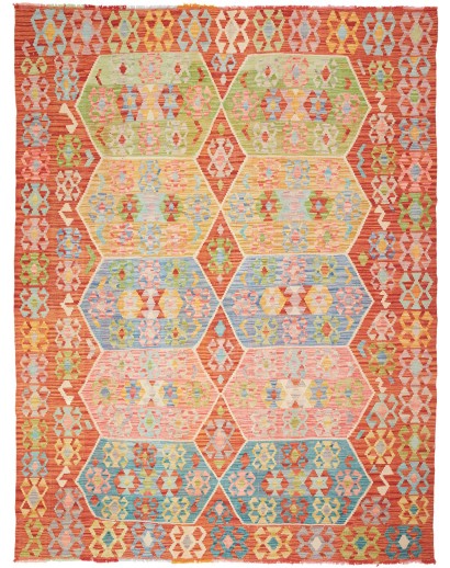 Tappeto Kilim Afghanistan marrone grigio 190x252