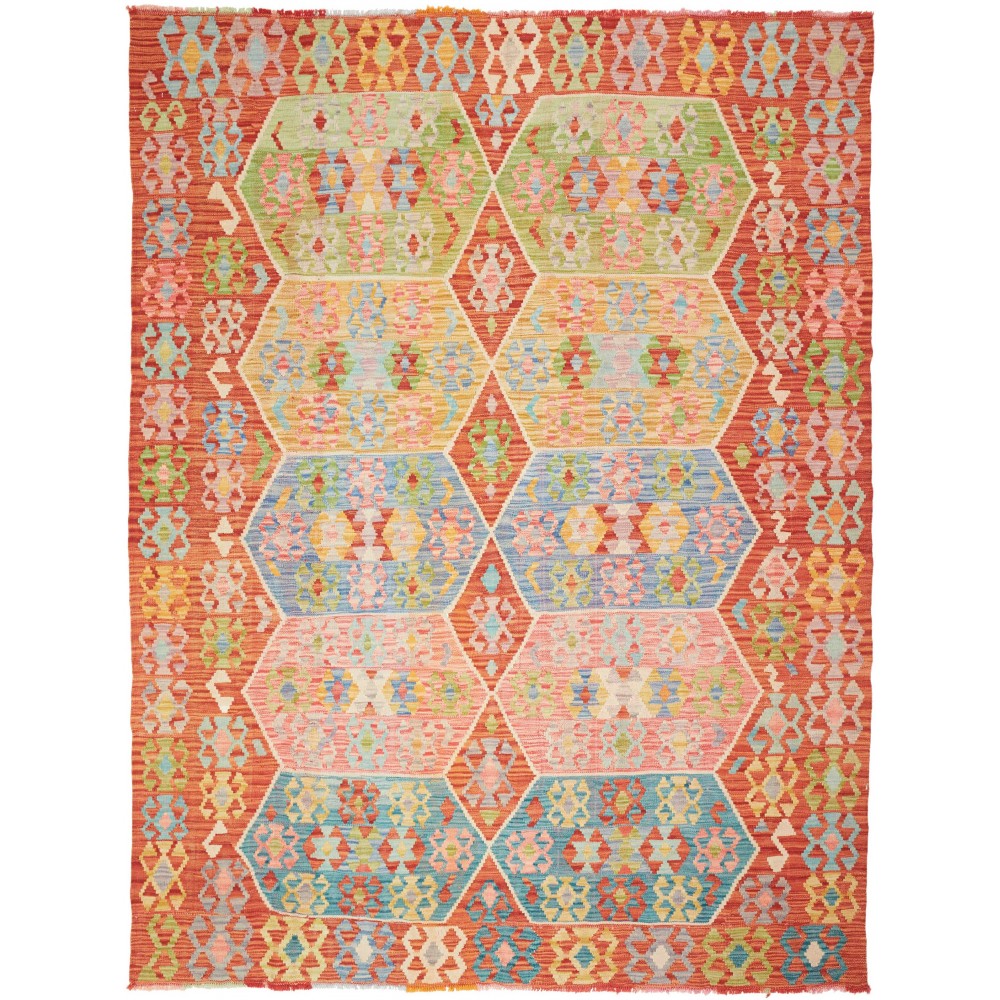 Tappeto Kilim Afghanistan marrone grigio 190x252 Tappeto Kilim Afghanistan marrone grigio 190x252