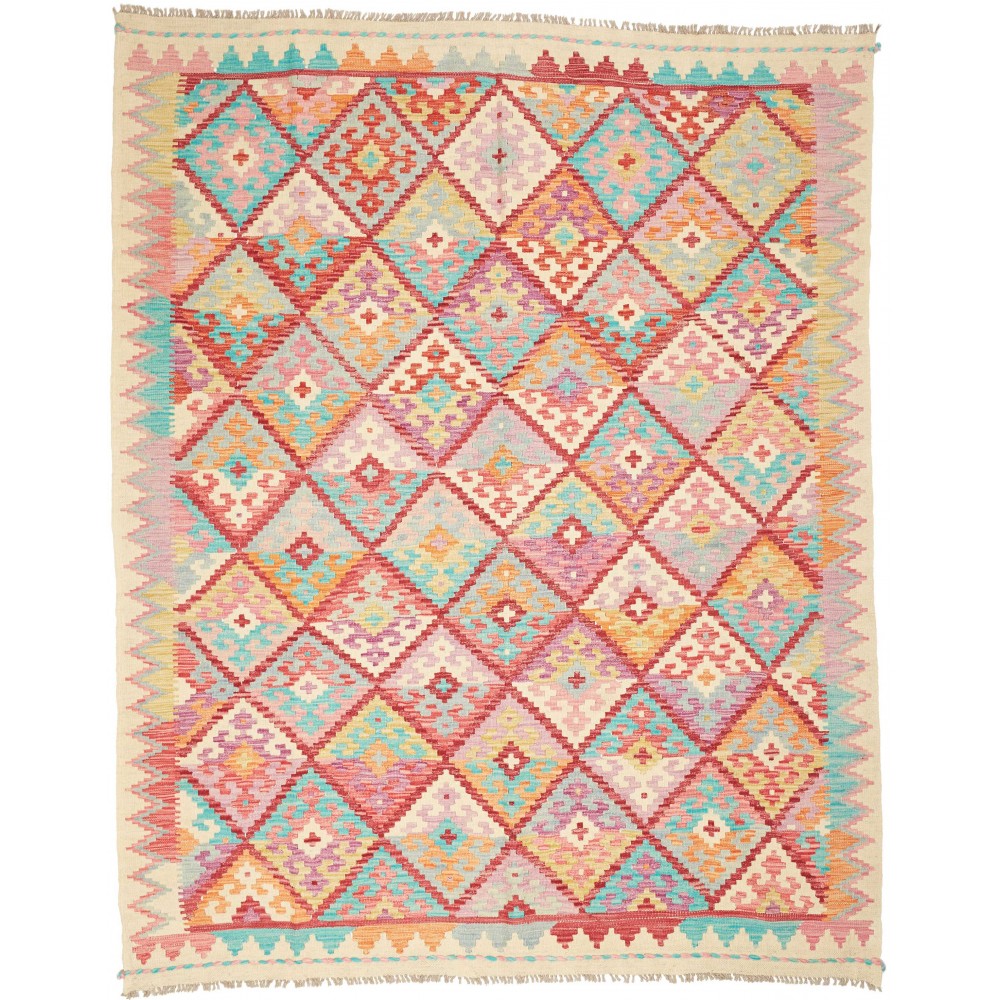 Tappeto Kilim Afghanistan beige giallo 186x235 Tappeto Kilim Afghanistan beige giallo 186x235