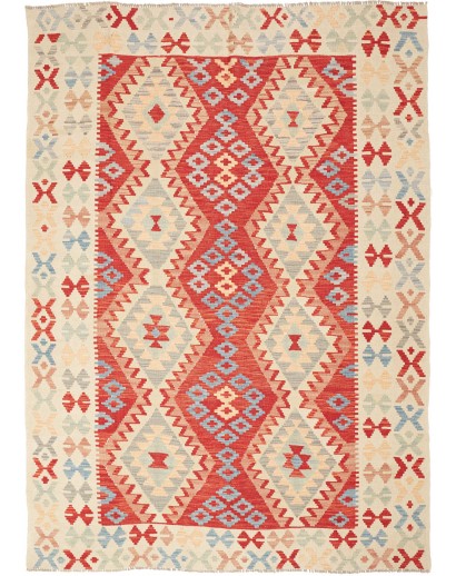 Tappeto Kilim Afghanistan giallo rosso 168x235