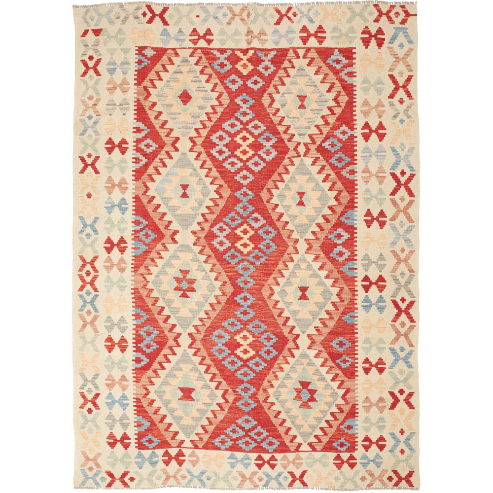 Tappeto Kilim Afghanistan giallo rosso 168x235