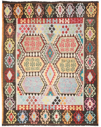 Tappeto Kilim Afghanistan beige grigio 184x233