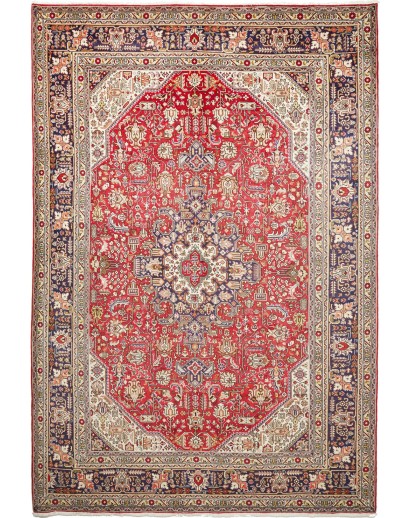 Tappeto Tabriz Persia rosso bianco 203x300