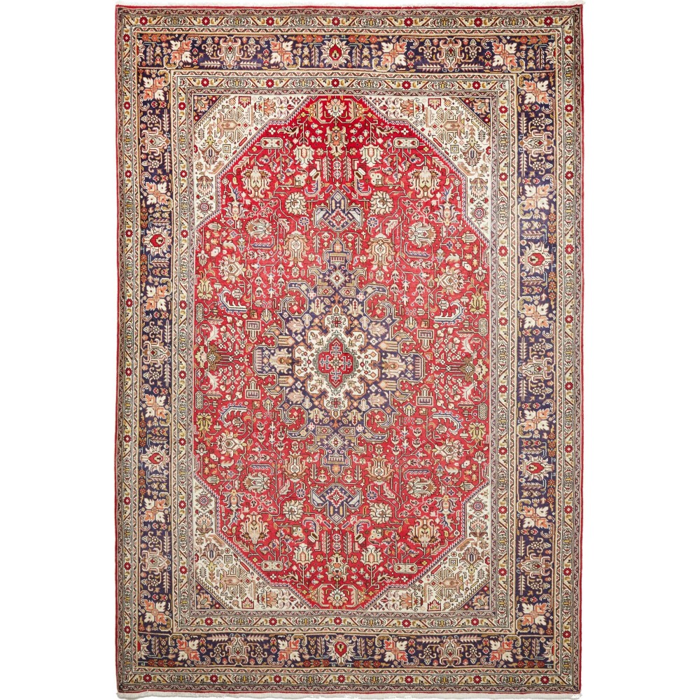 Tappeto Tabriz Persia rosso bianco 203x300 Tappeto Tabriz Persia rosso bianco 203x300