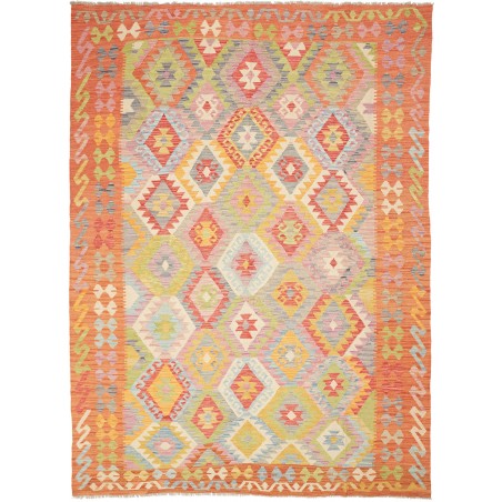 Tappeto Kilim Afghanistan marrone arancione 184x251
